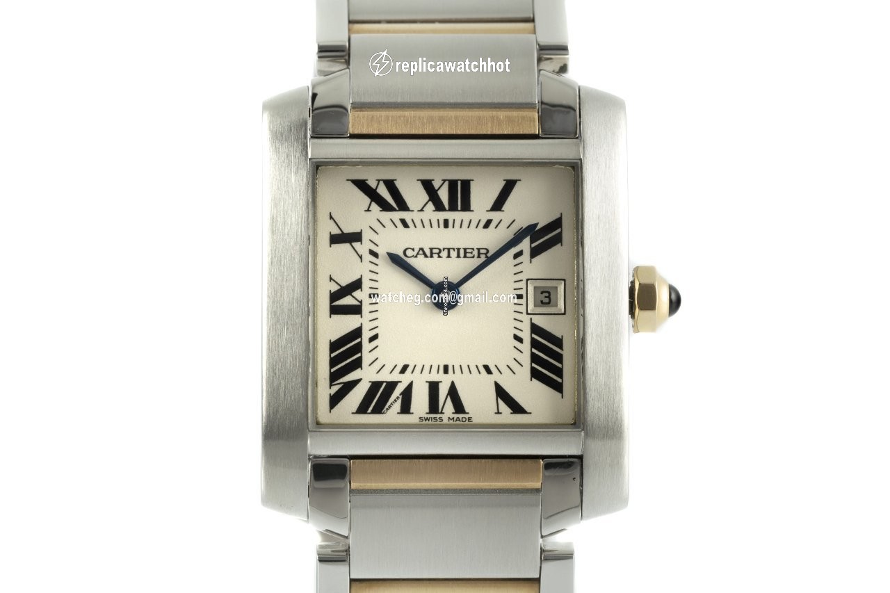 Cartier Tank Francaise Womens watch Quartz Gold Steel 2465
