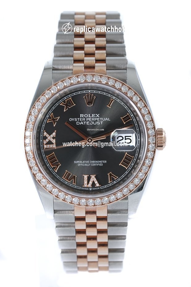 Rolex Datejust 36 Mens watch Unisex Gold Steel Automatic 126281