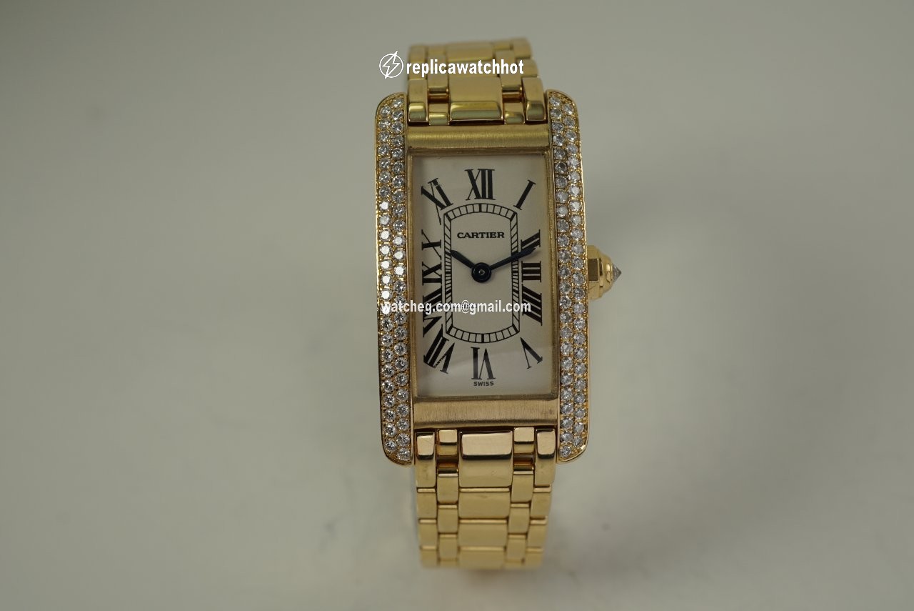 Cartier Tank Americaine Womens watch Quartz Yellow gold 1710