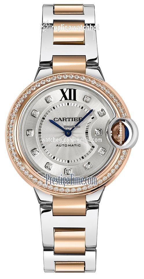Cartier Ballon Bleu 33mm Womens watch Automatic Gold Steel w3bb0023