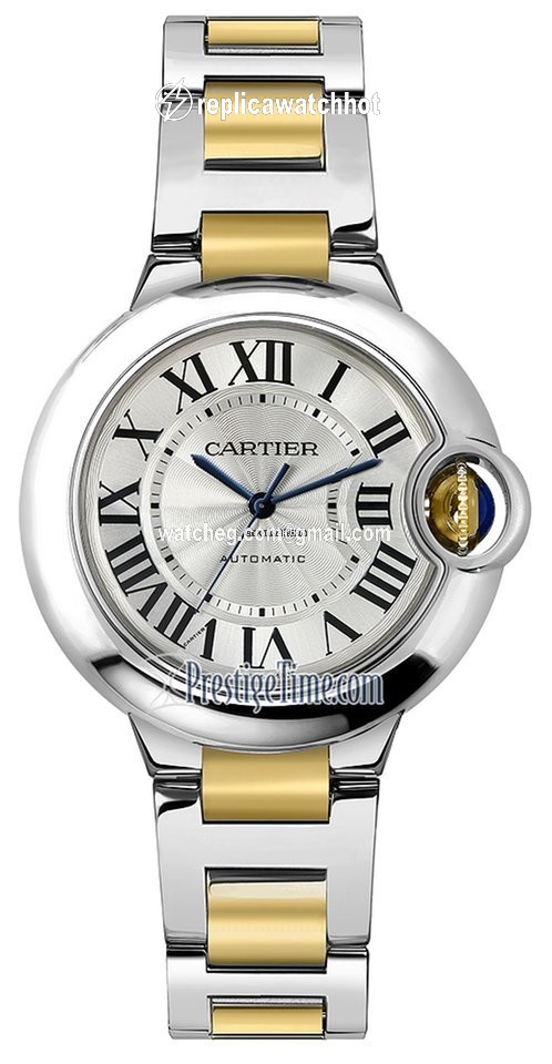 Cartier Ballon Bleu 33mm Womens watch Automatic Gold Steel w2bb0029