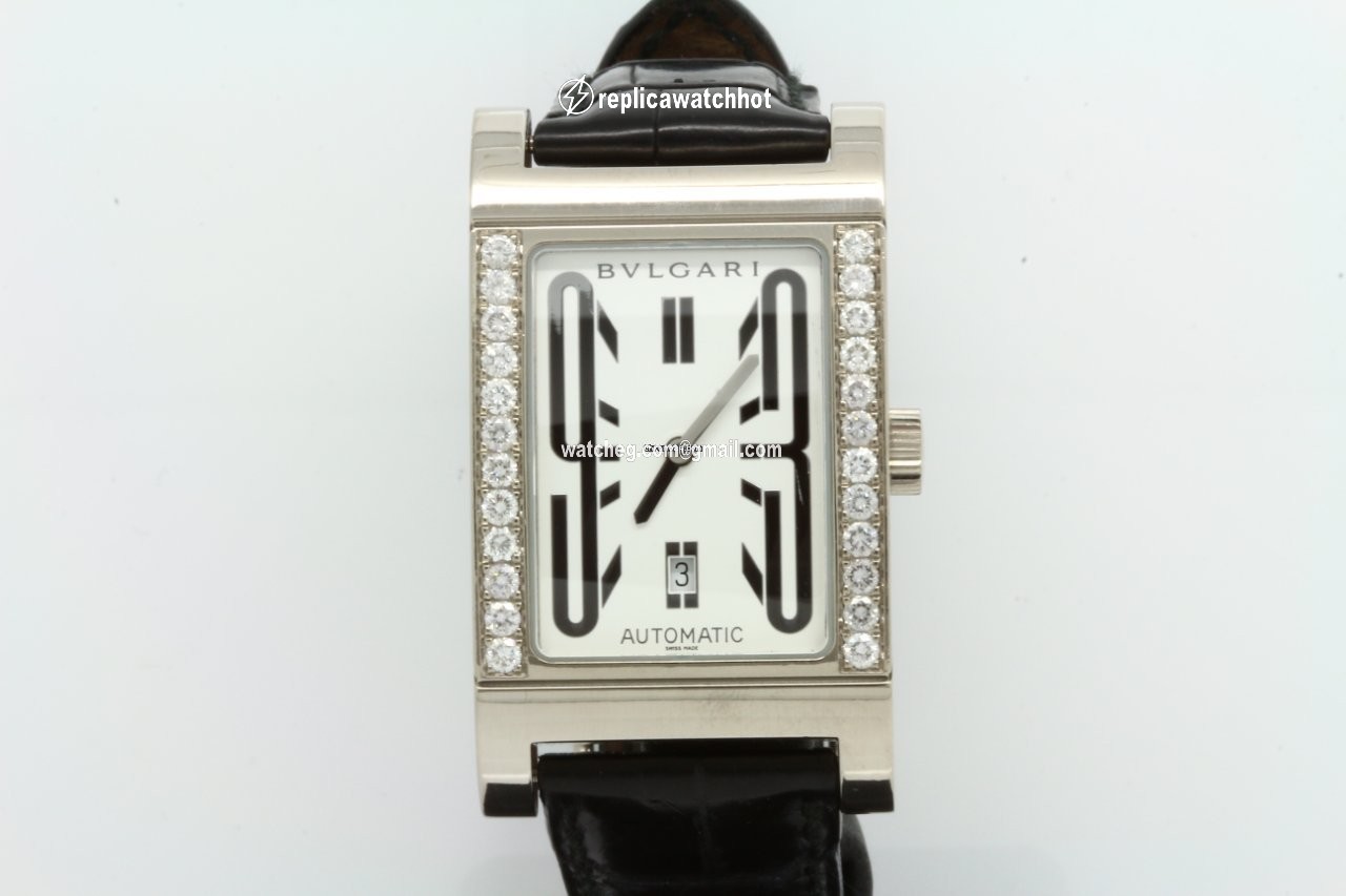 Bulgari Rettangolo Mens watch Unisex Automatic White gold RT45S
