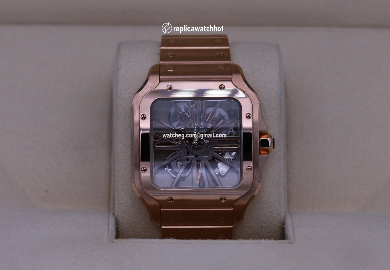 Cartier Santos Mens watch Unisex Manual winding Rose gold WHSA0016
