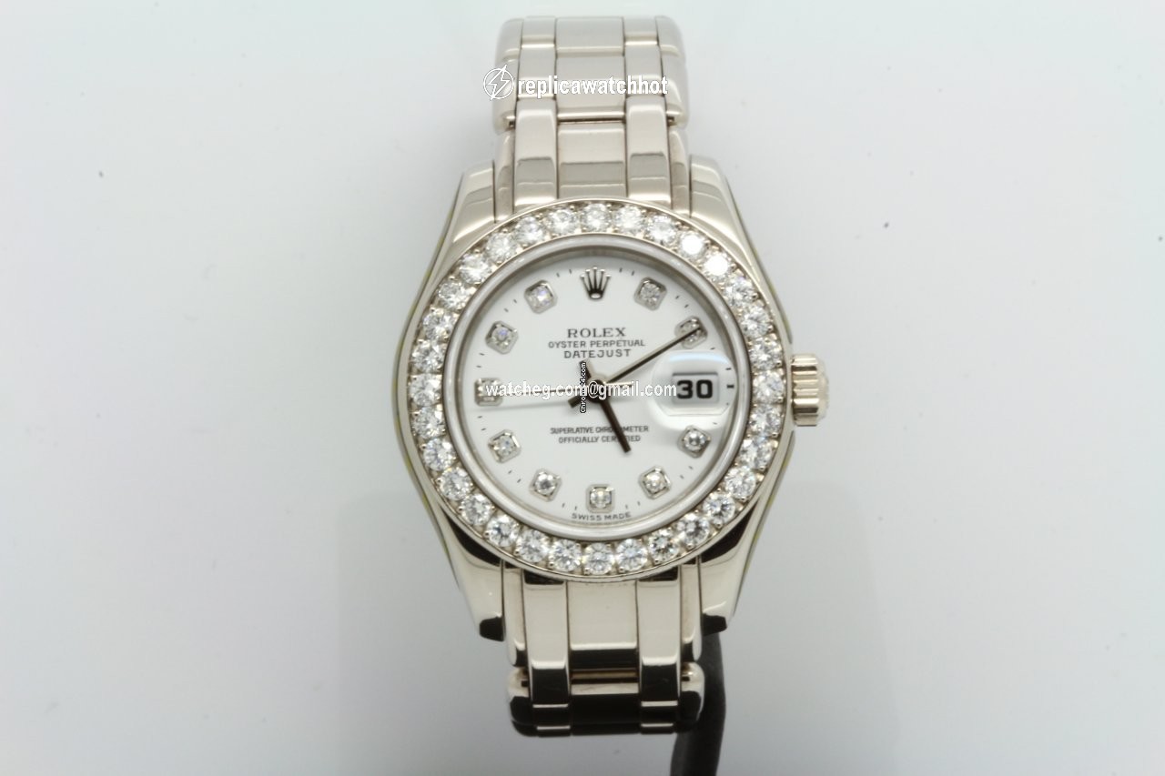 Rolex Lady-Datejust Pearlmaster Womens watch White gold Automatic 69299