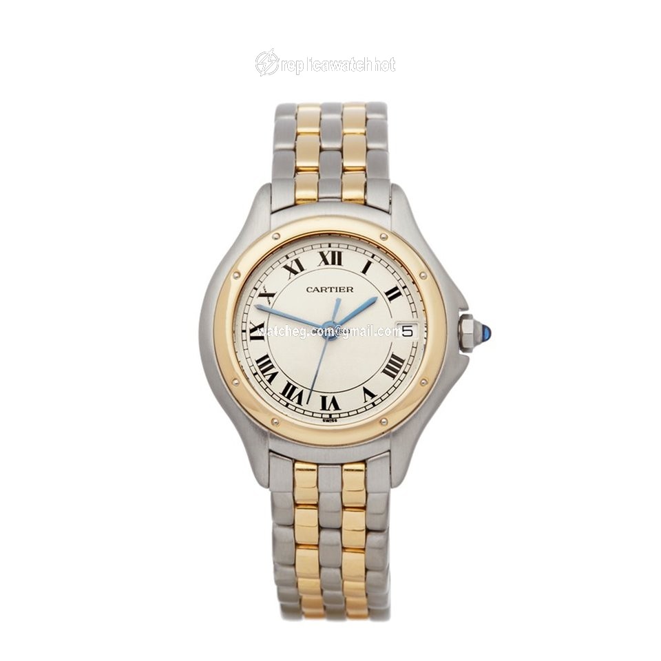 Cartier Cougar Mens watch Unisex Quartz Gold Steel 187904