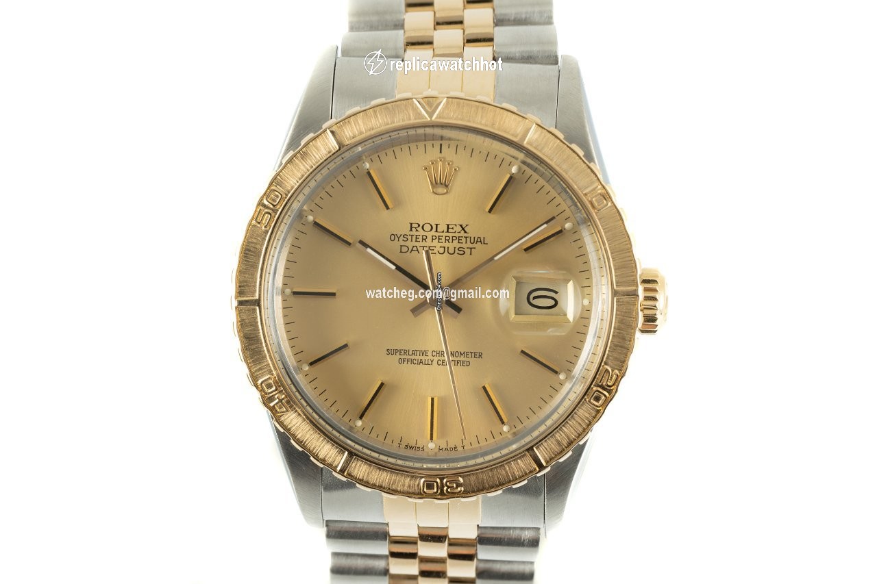Rolex Datejust Turn-O-Graph Mens watch Unisex Gold Steel Automatic 16253