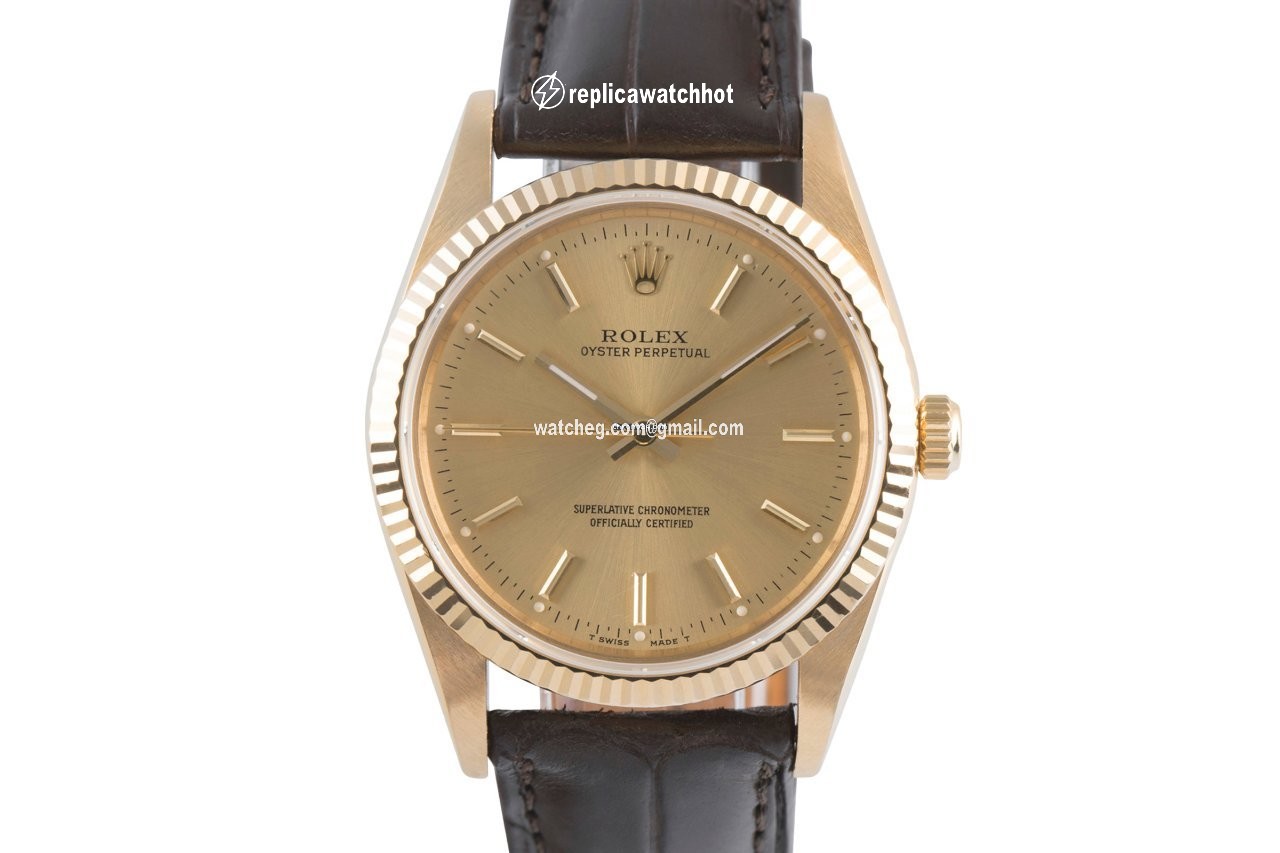 Rolex Oyster Perpetual 34 Mens watch Unisex Yellow gold Automatic 14238