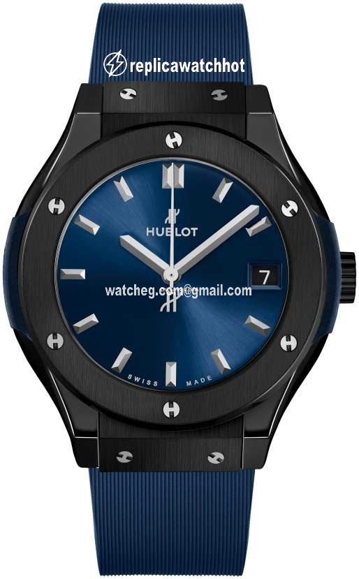 Hublot Classic Fusion Blue Womens watch Quartz Ceramic 581.cm.7170.rx Ceramic Blue