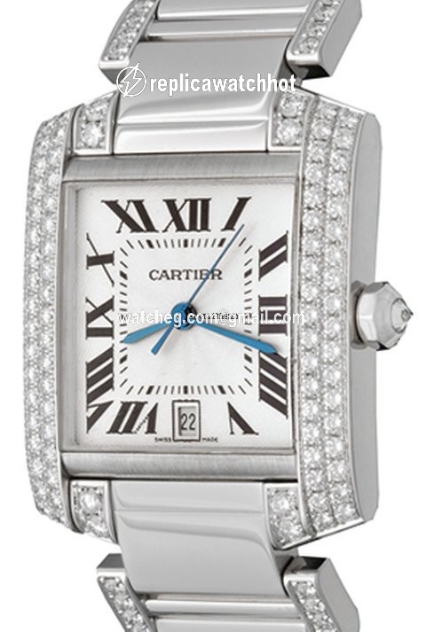 Cartier Tank Francaise Mens watch Unisex Automatic White gold WE1003SF