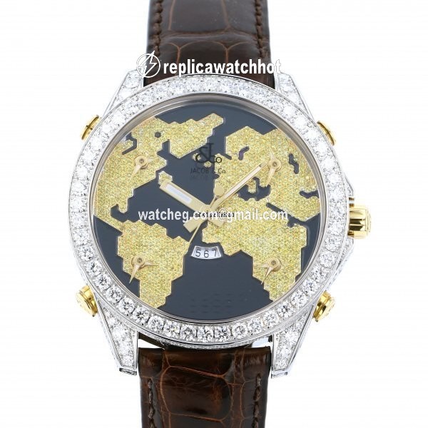 Jacob & Co. Five Time Zone Quartz Steel JC-47SBYDC