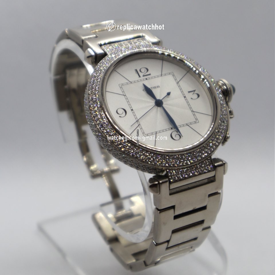 Cartier Pasha Mens watch Unisex Automatic White gold WJ1202M9