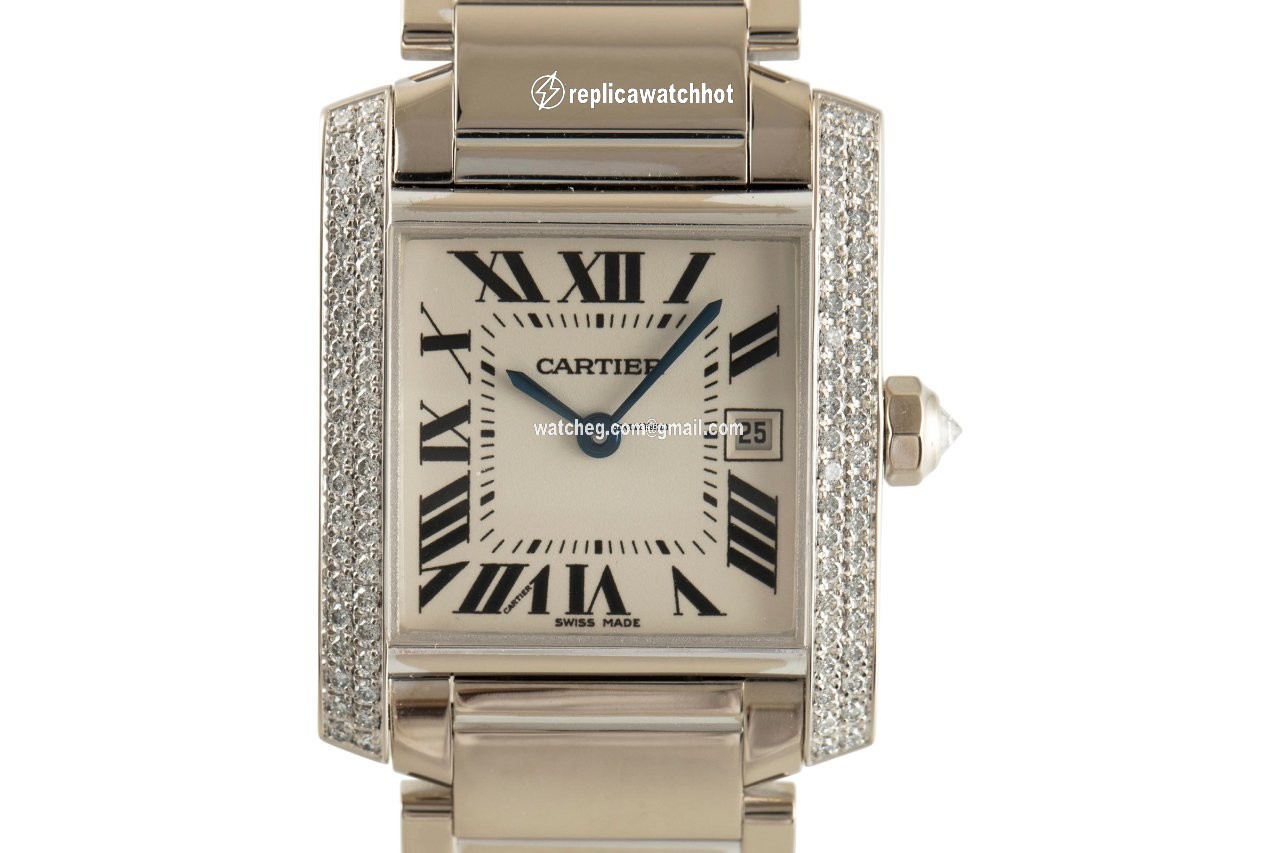 Cartier Tank Francaise Womens watch Quartz White gold 2491
