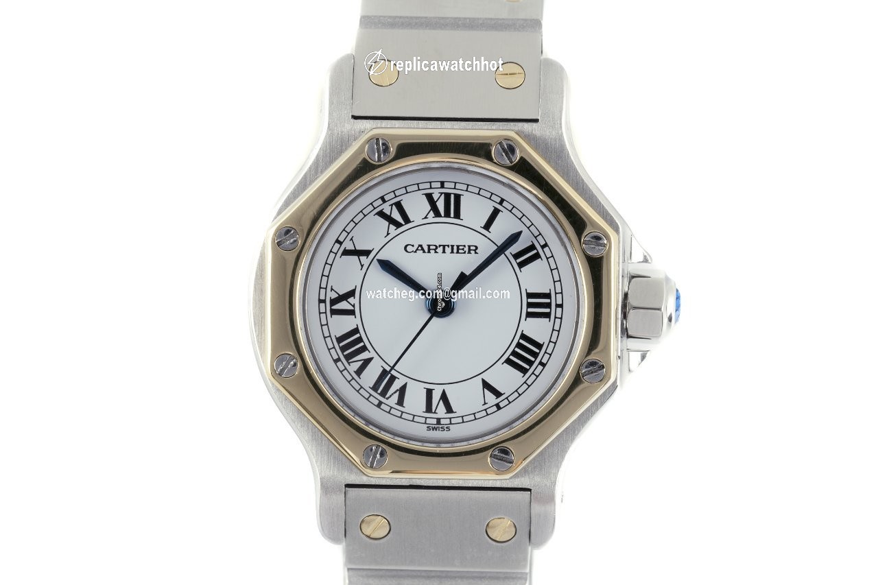 Cartier Santos Womens watch Automatic Gold Steel 09078