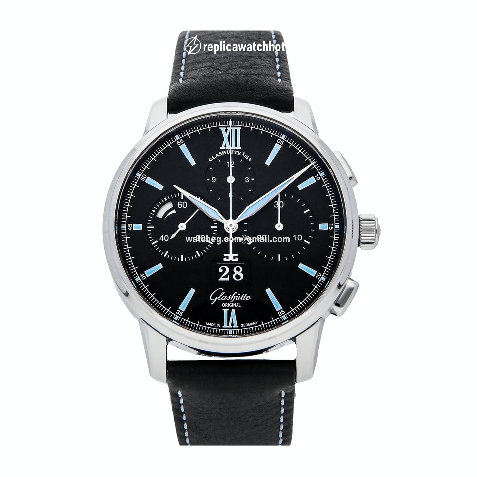 Glashtte Original Senator Chronograph Panorama Date Mens watch Unisex Automatic Steel 37-01-03-02-35