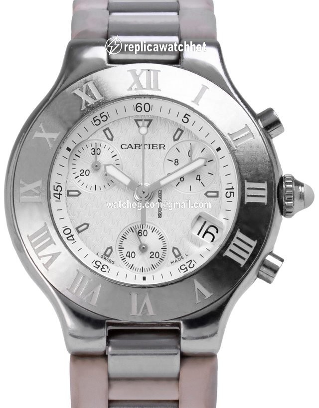 Cartier 21 Chronoscaph Mens watch Unisex Quartz Steel W10184U2 2424