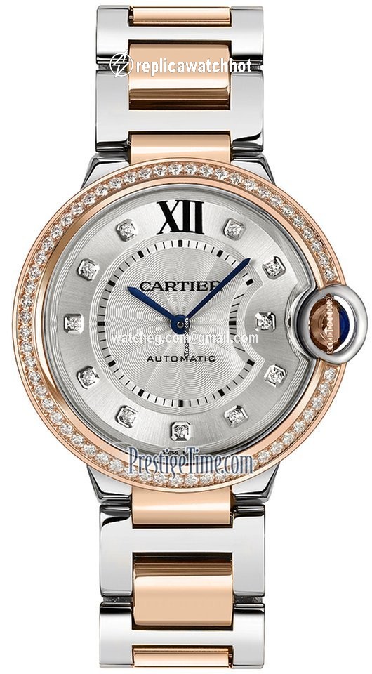 Cartier Ballon Bleu 36mm Womens watch Automatic Gold Steel w3bb0024