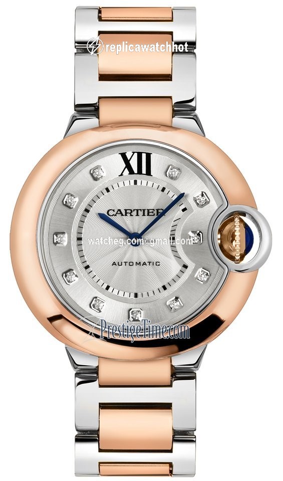 Cartier Ballon Bleu 36mm Womens watch Automatic Gold Steel w3bb0022