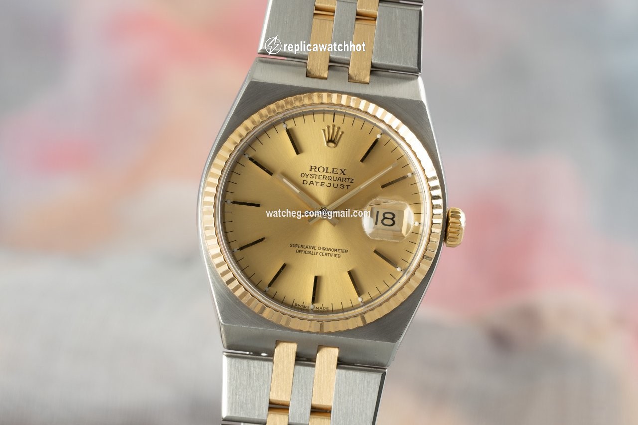 Rolex Mens watch Unisex Gold Steel Quartz 17013A