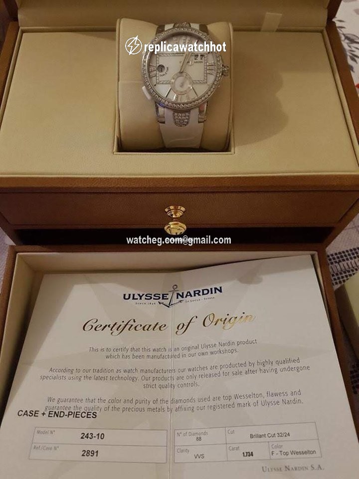 Ulysse Nardin Executive Dual Time Lady Womens watch Automatic Steel 243-10B 391