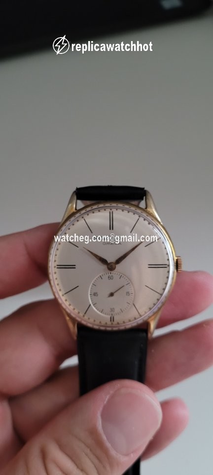 Omega Mens watch Unisex Manual winding Gold Steel 30T2