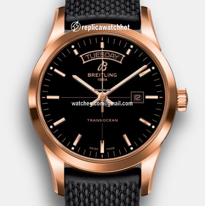 Breitling Transocean Day & Date Mens watch Unisex Automatic Rose gold R4531012 BB70
