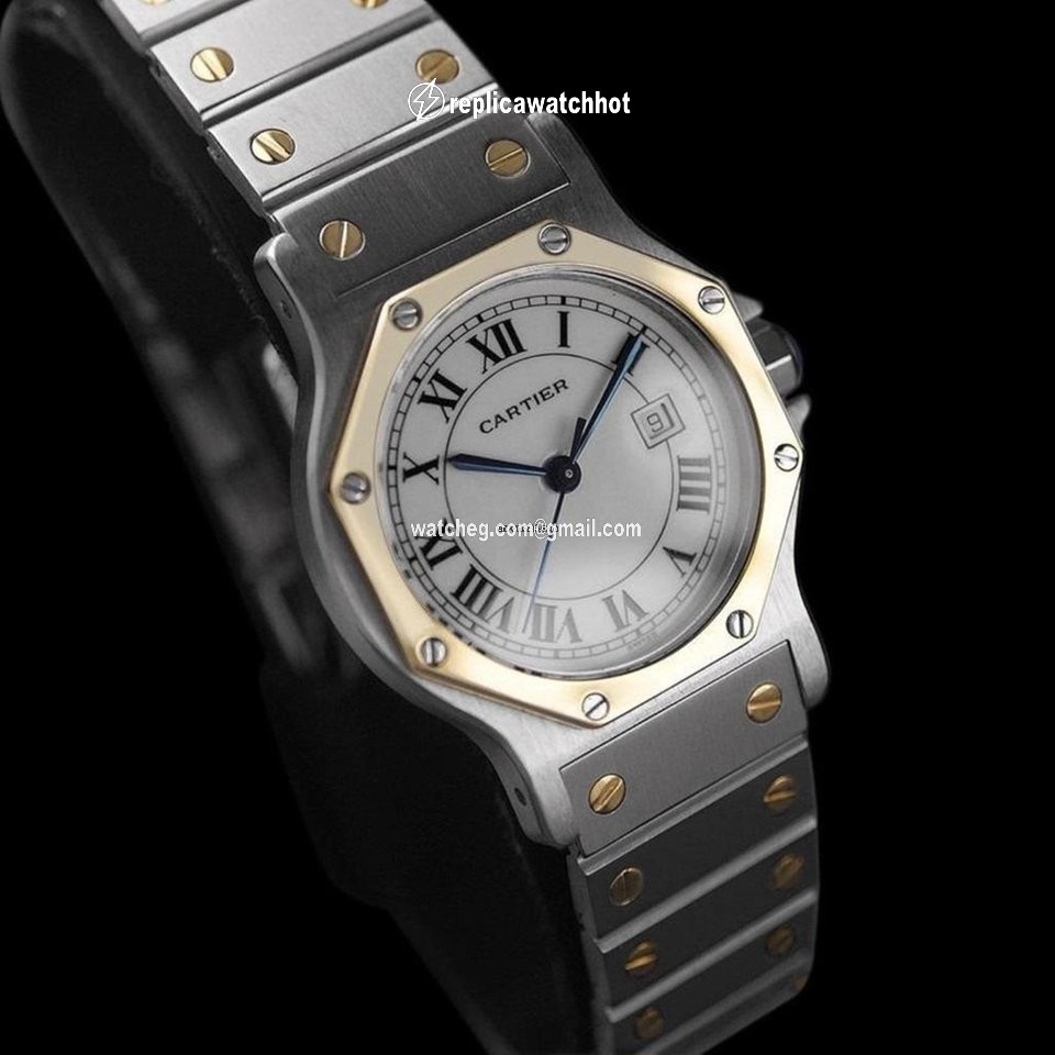 Cartier Santos Mens watch Unisex Automatic Gold Steel 8349ST