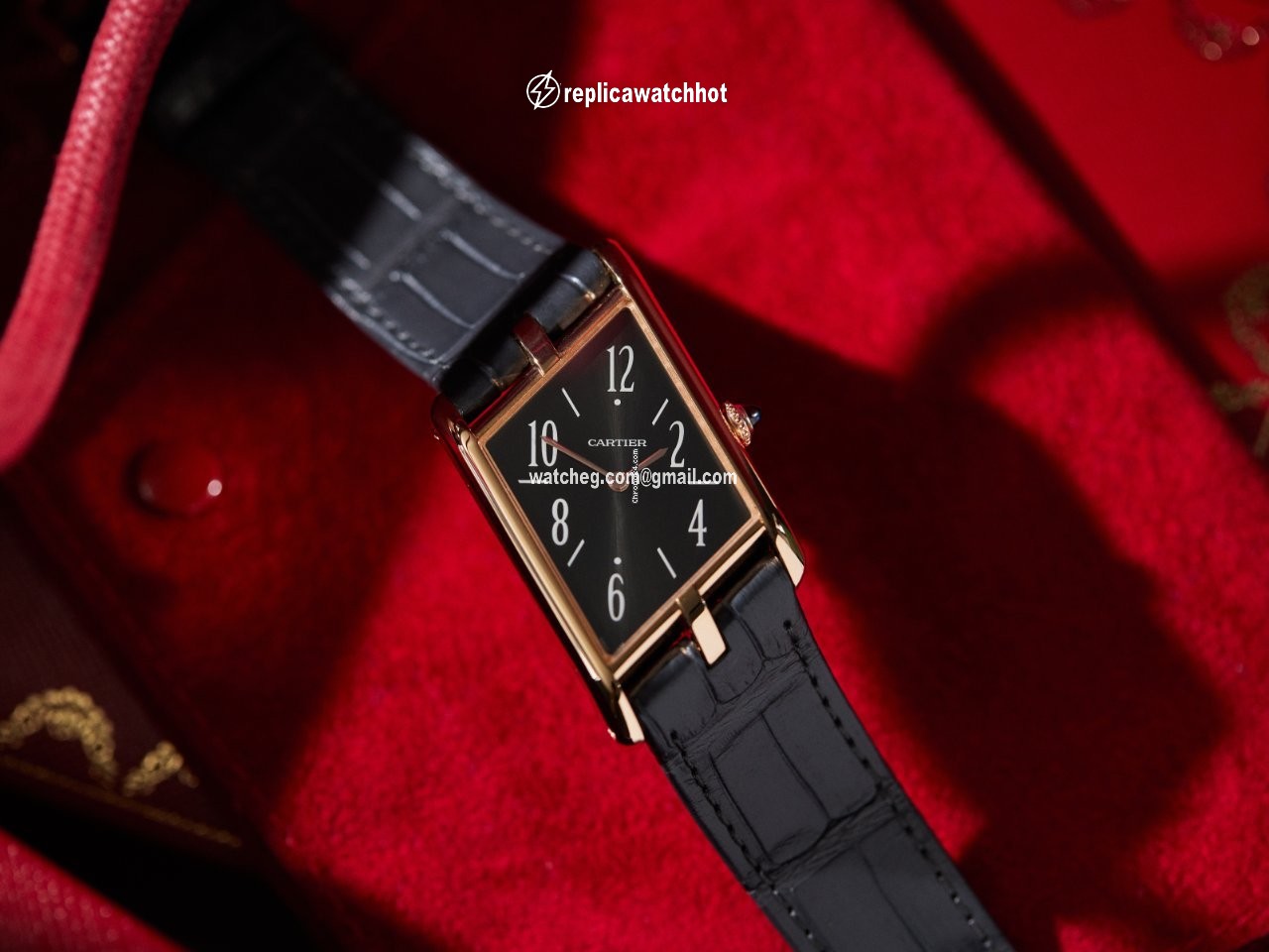 Cartier Tank Mens watch Unisex Manual winding Rose gold WGTA0043