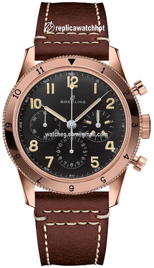 Breitling Aviator 8 Mens watch Unisex Manual winding Rose gold RB0920131B1X1