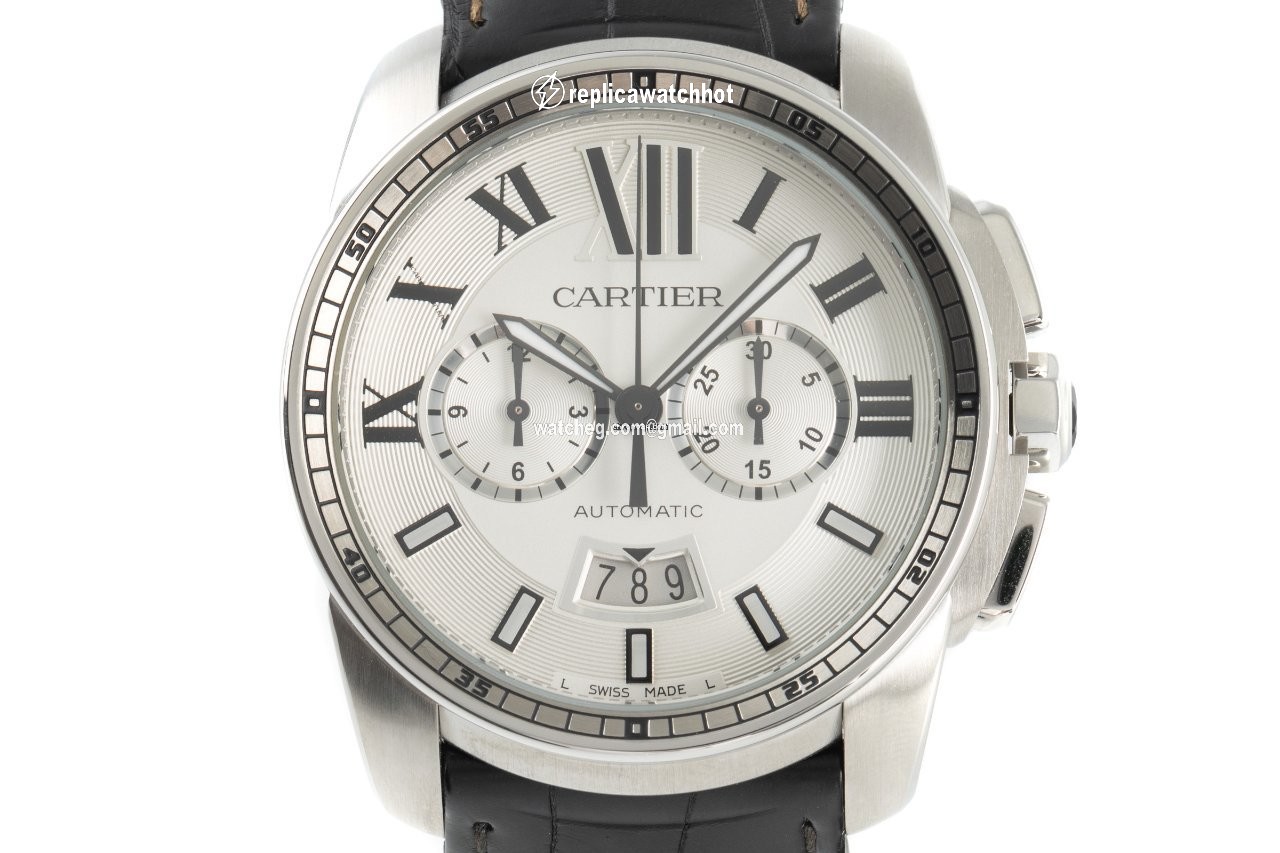 Cartier Calibre de Cartier Chronograph Mens watch Unisex Automatic Steel W7100046