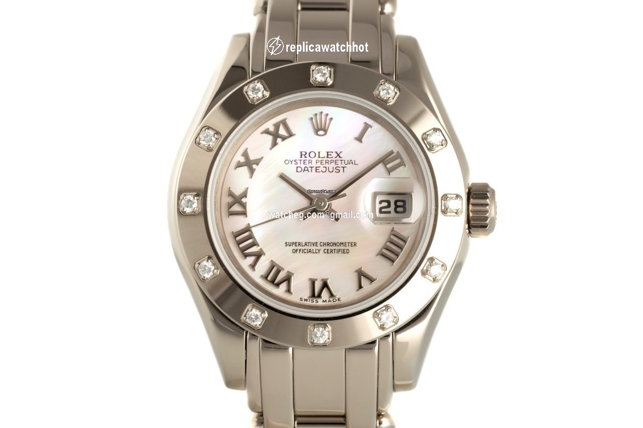 Rolex Lady-Datejust Pearlmaster Womens watch White gold Automatic 69319
