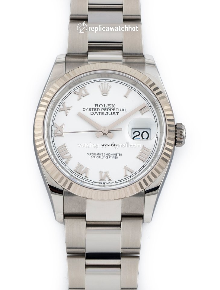 Rolex Datejust 36 Mens watch Unisex White gold Automatic 126234 White Roman Oyster