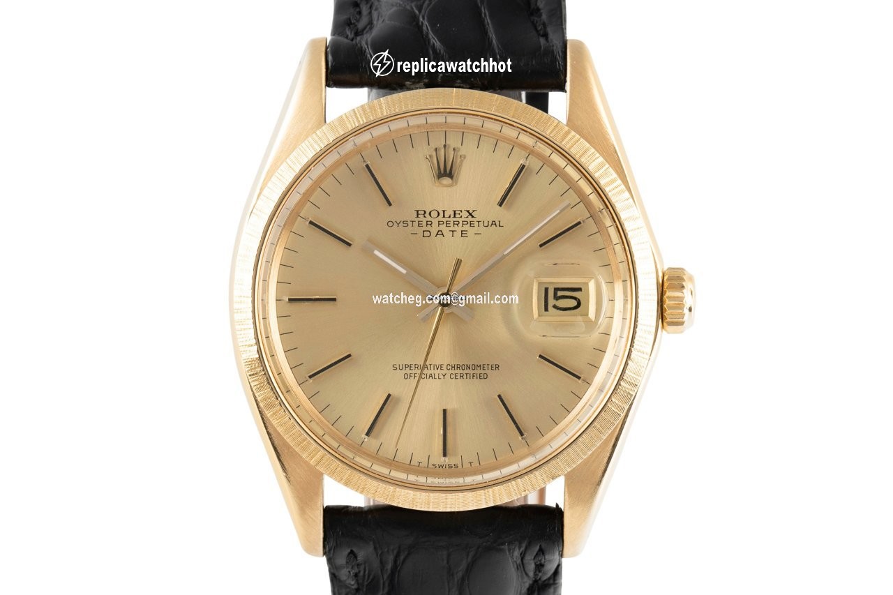 Rolex Oyster Perpetual Date Mens watch Unisex Yellow gold Automatic 1511