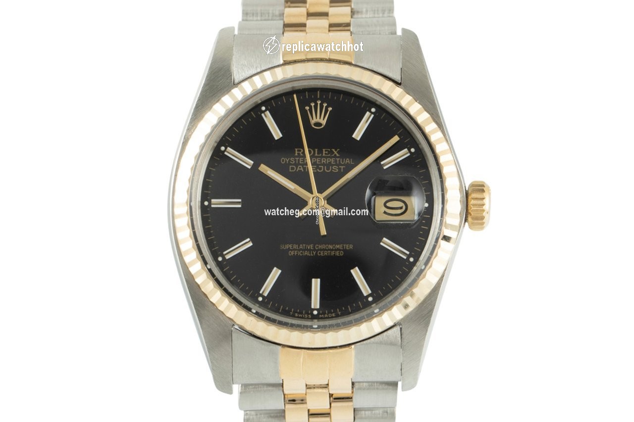 Rolex Datejust 36 Mens watch Unisex Gold Steel Automatic 16013