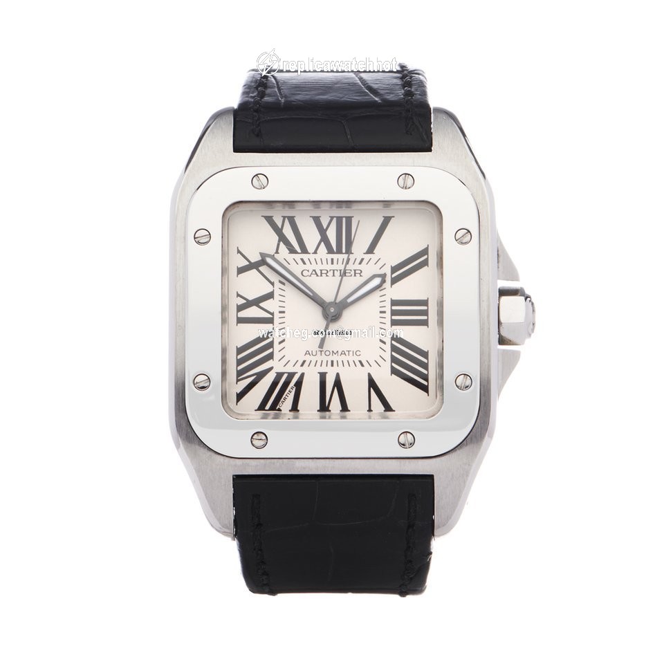 Cartier Santos 100 Mens watch Unisex Automatic Steel W20106X8 or 2878