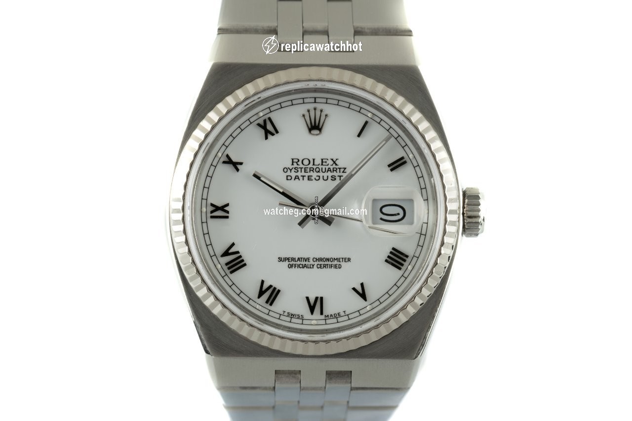Rolex Datejust Oysterquartz Mens watch Unisex Gold Steel Quartz 17014