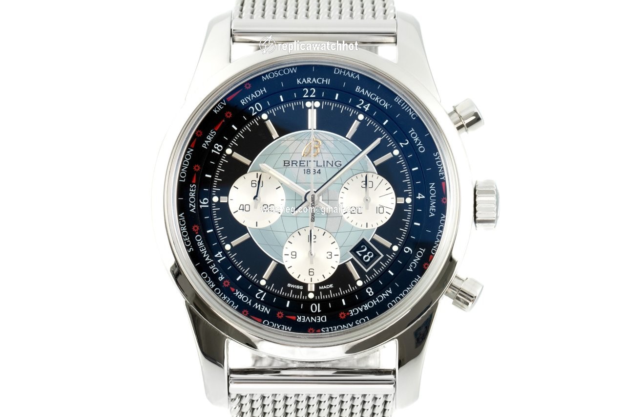 Breitling Transocean Chronograph Unitime Mens watch Unisex Automatic Steel AB0510U4 BB62