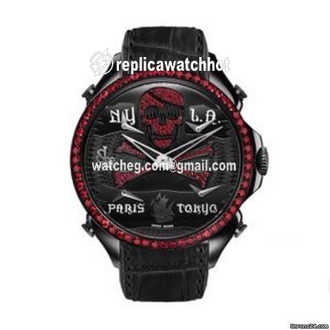 Jacob & Co. Five Time Zone Mens watch Unisex Quartz Steel PZ500.11.VO.NU.A