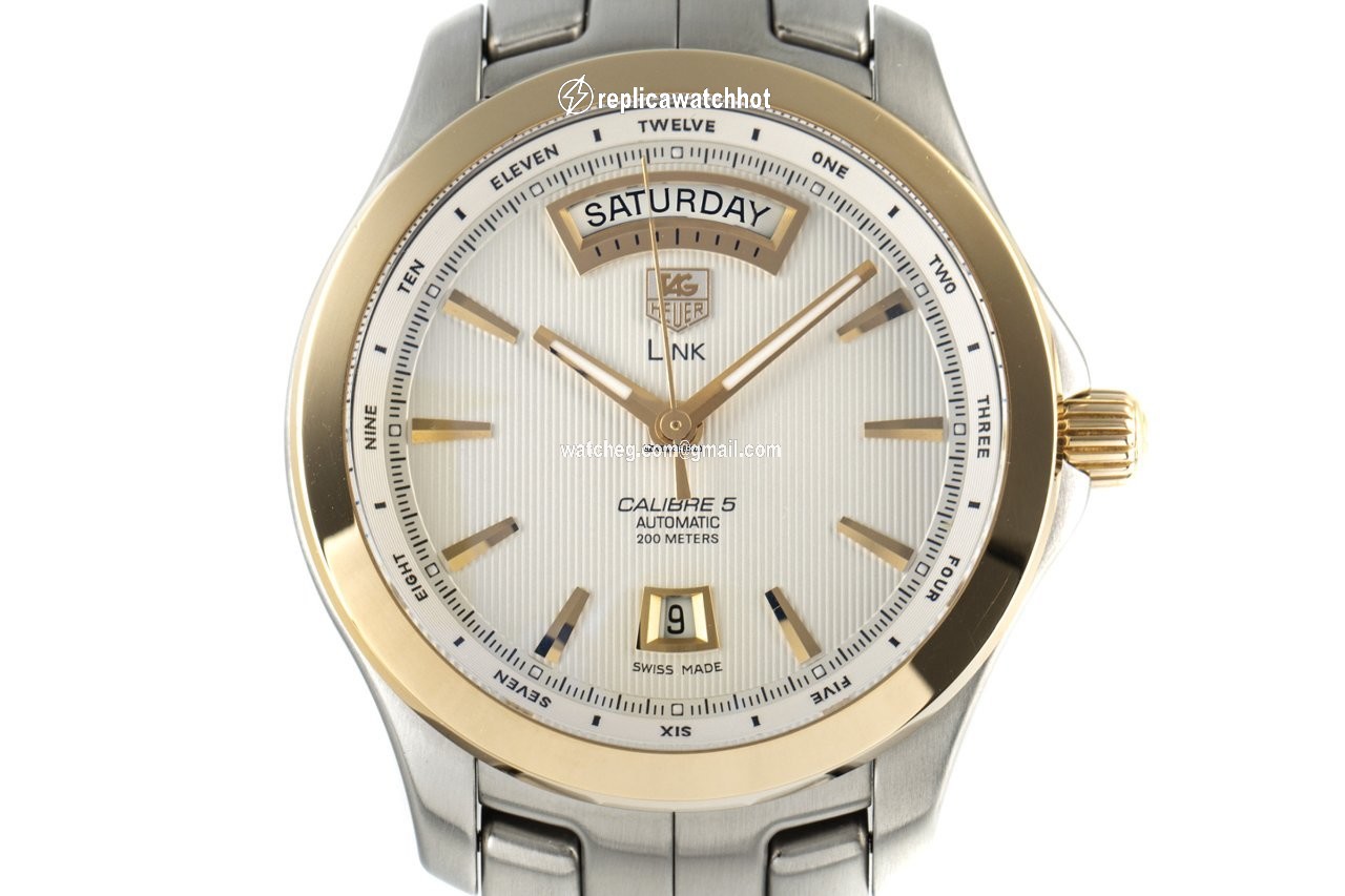 TAG Heuer Link Calibre 5 Mens watch Unisex Automatic Gold Steel WJF2050