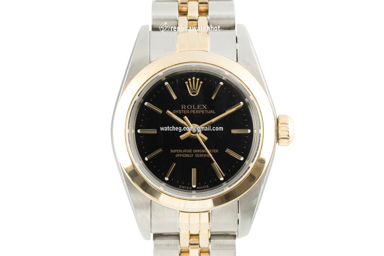 Rolex Oyster Perpetual Womens watch Gold Steel Automatic 76183