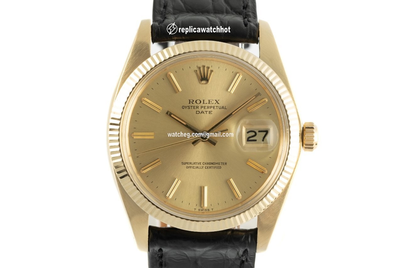 Rolex Oyster Perpetual Date Mens watch Unisex Yellow gold Automatic 1501