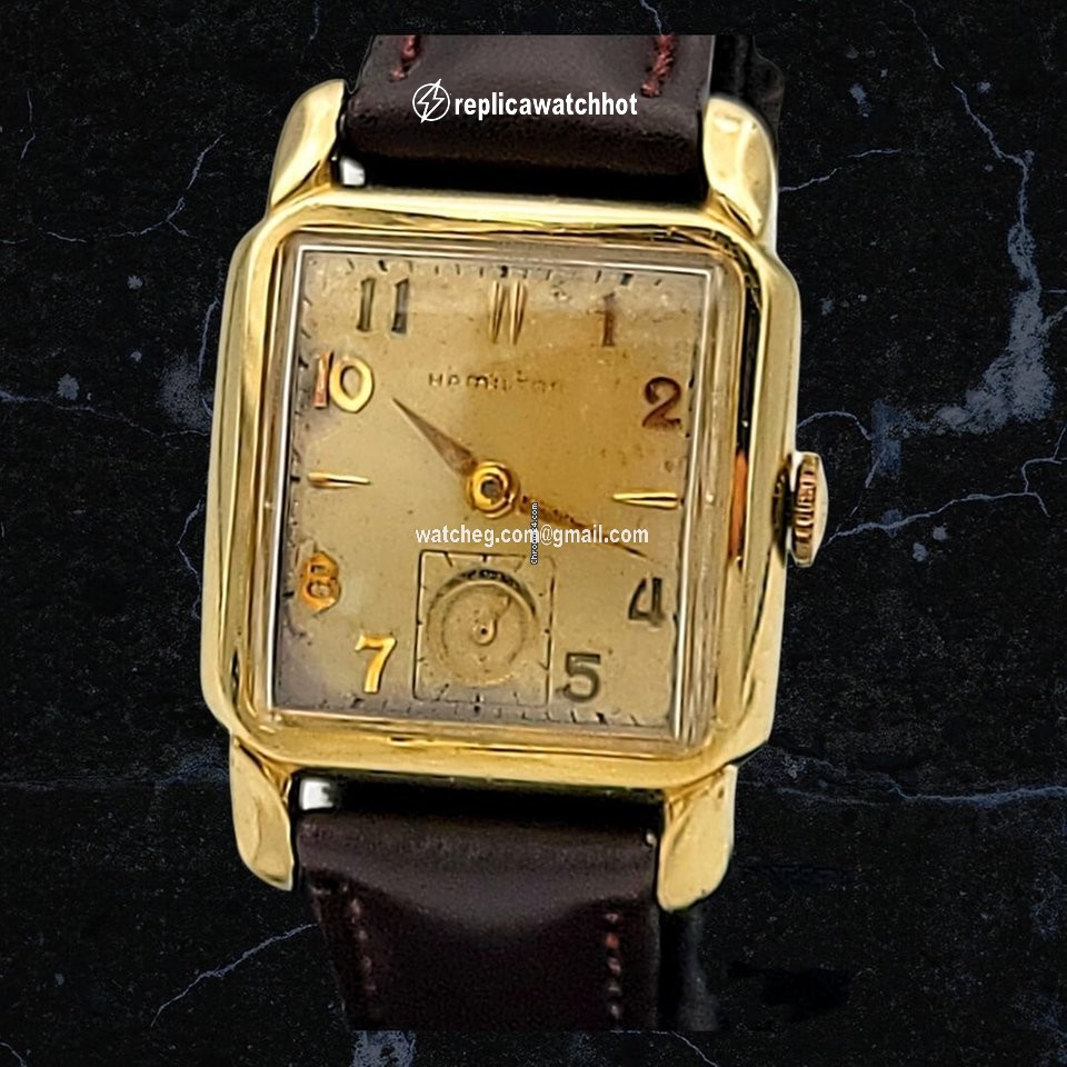 Hamilton Mens watch Unisex Manual winding Gold Steel Hamilton Grade 747