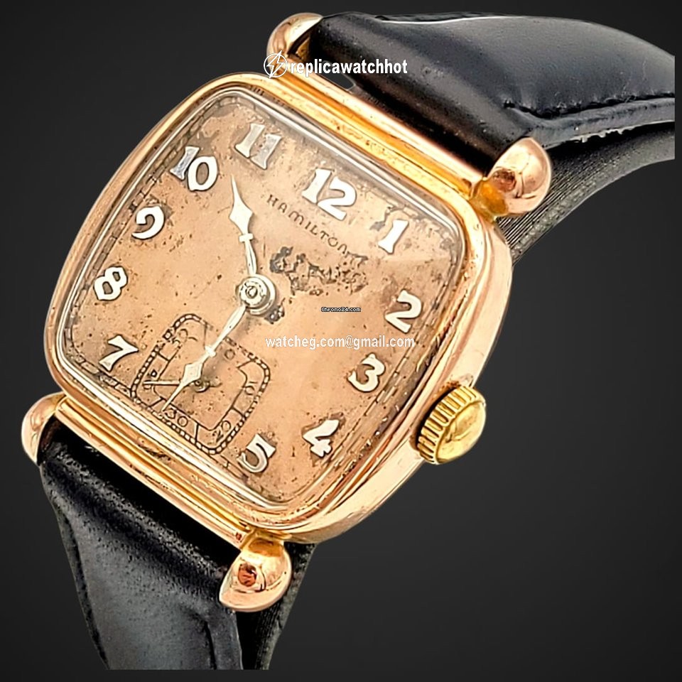 Hamilton Mens watch Unisex Manual winding Gold Steel Hamilton Grade 987