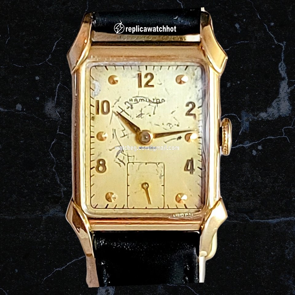 Hamilton Mens watch Unisex Manual winding Gold Steel Hamilton Grade 982
