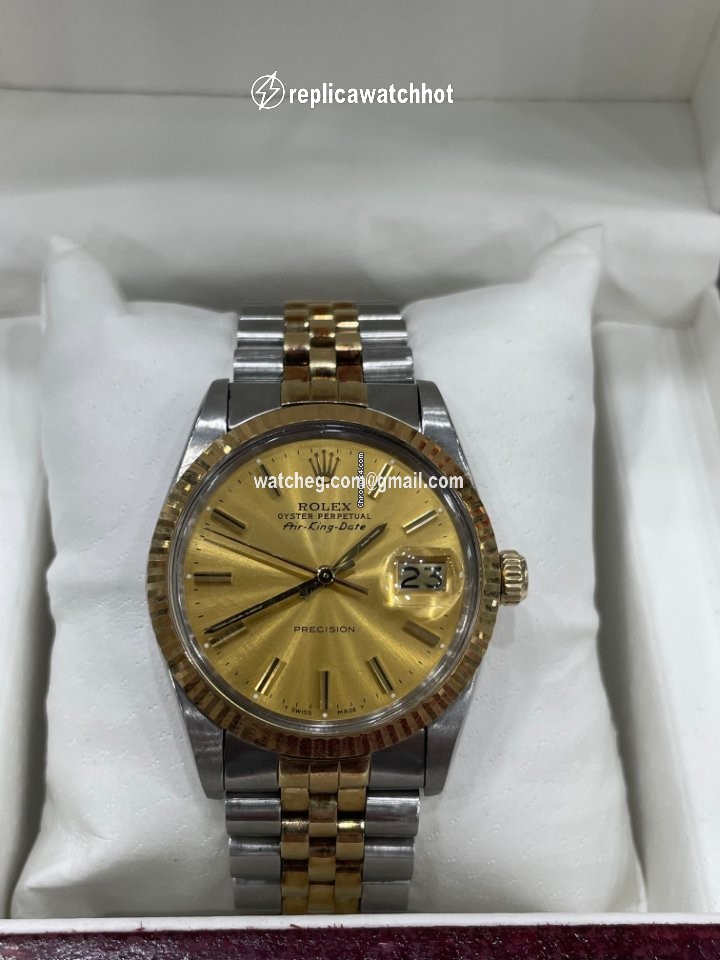 Rolex Air King Precision Mens watch Unisex Gold Steel Automatic 5701