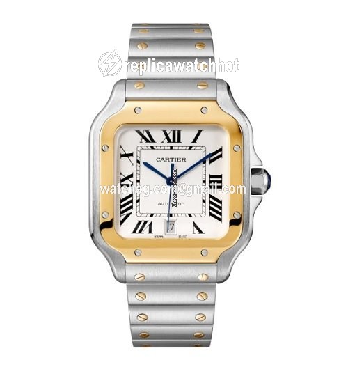 Cartier Santos Mens watch Unisex Automatic Gold Steel W2SA0009