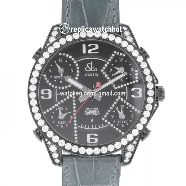 Jacob & Co. Five Time Zone Quartz Steel JC-2BCDADC