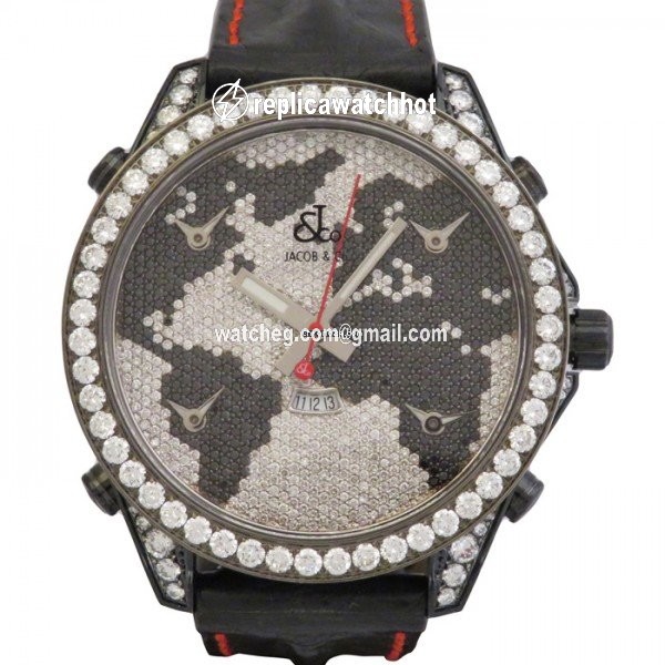 Jacob & Co. Five Time Zone Quartz Steel JC-47BKBDC