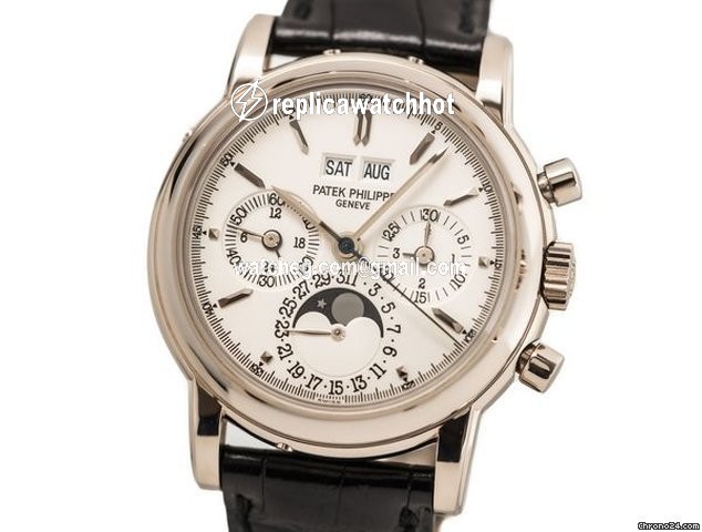 Patek Philippe Perpetual Calendar Chronograph Mens watch Unisex Manual winding White gold 3970EG-016