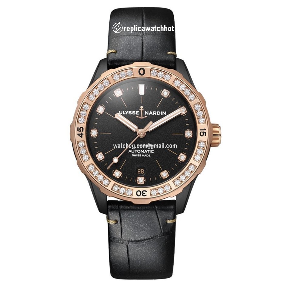 Ulysse Nardin Lady Diver Womens watch Automatic Rose gold 8165-182B BLACK