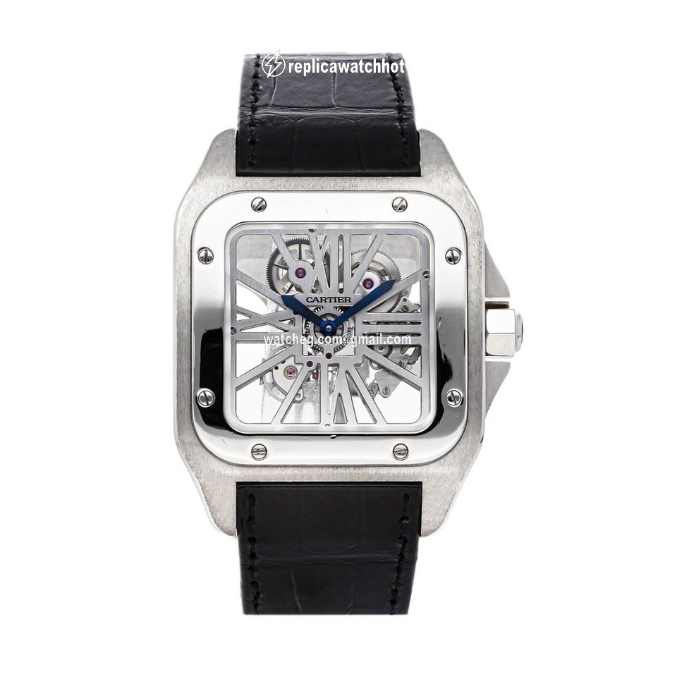 Cartier Santos 100 Mens watch Unisex Manual winding Palladium W2020018